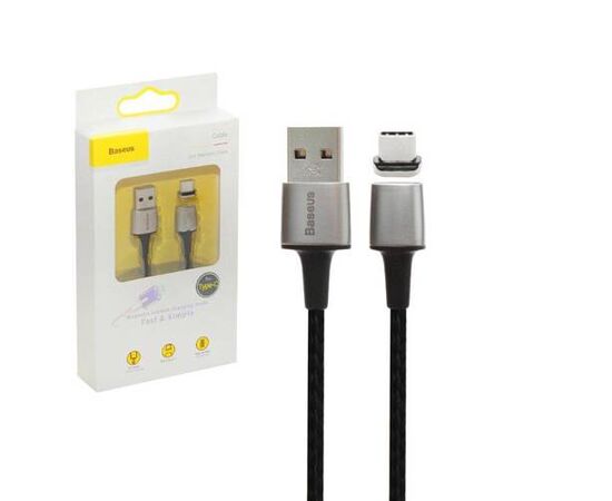 Кабель USB Type-C 1m 3A магнитный Zinc Magnetic Cable Baseus черный - Сервис Плюс Рус