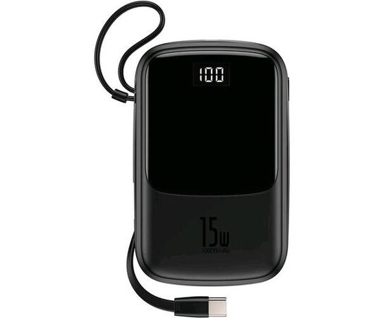 Power Bank Внешний аккумулятор 10000 Mah кабель Type-C 15W 3A PPQD-A01 Baseus черный - Сервис Плюс Рус