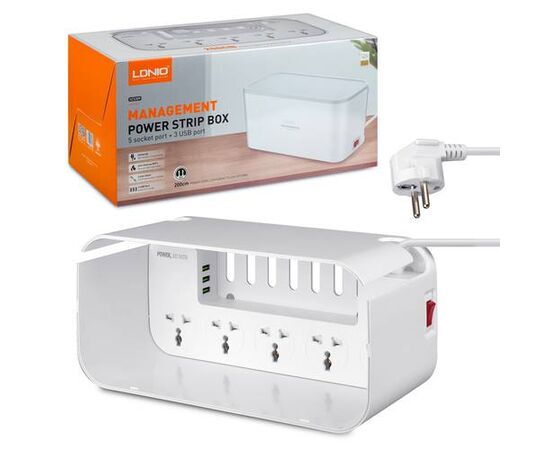 LDNIO SC5309 Power Strip Быстрая зарядка Универсальный адаптер питания для умного дома с 5 Разъем 3 USB-портом - Сервис Плюс Рус