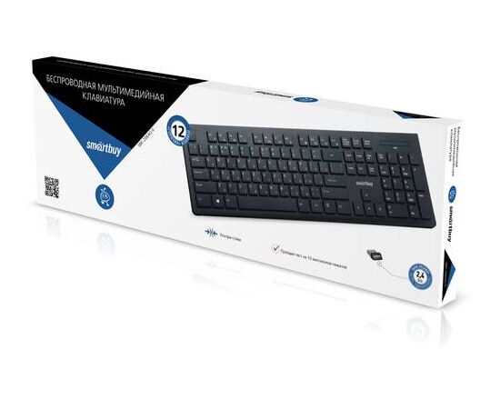 Клавиатура беспроводная мультимедийная Smartbuy 206 черная (SBK-206AG-K)/20 - Сервис Плюс Рус