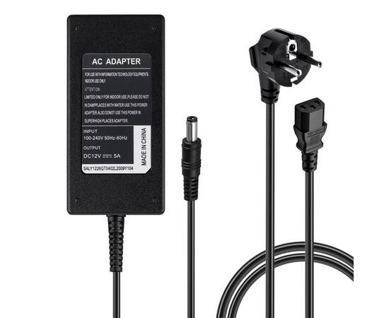 Блок питания 12V 5A 5,5*2,5 mm сеть EU086C - Сервис Плюс Рус