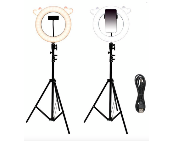 Кольцевая LED лампа на штативе, 28 см, лось - Сервис Плюс Рус