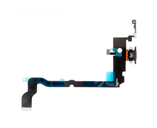 Шлейф с разъемом зарядки для iPhone XS Max, черный - Сервис Плюс Рус