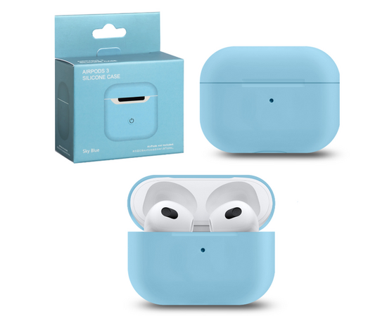 Силиконовый чехол Silicone Case для AirPods 3, Небесный синий - Сервис Плюс Рус