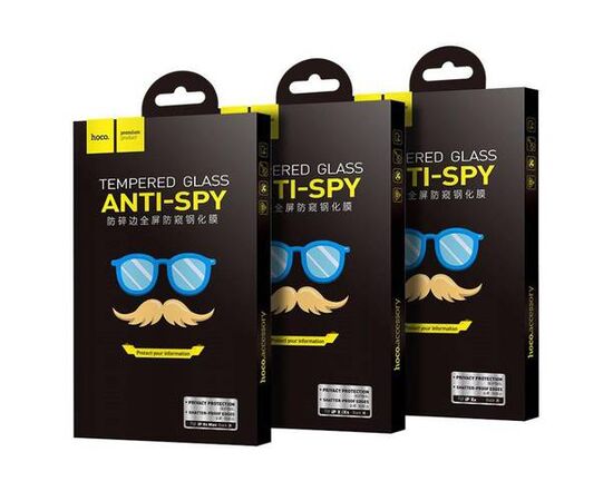 Защитное стекло iPhone XS Max 3D Анти-шпион A13 HOCO черное - Сервис Плюс Рус